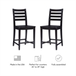 Linon Elder Beech Wood Commercial Grade Set of Two Counter Stools in Black