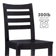 Linon Elder Beech Wood Commercial Grade Set of Two Counter Stools in Black