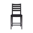 Linon Elder Beech Wood Commercial Grade Set of Two Counter Stools in Black