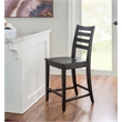 Linon Elder Beech Wood Commercial Grade Set of Two Counter Stools in Black