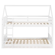 Linon Merritt Wood Youth Twin Bunkbed with Guard Rail on Top in White