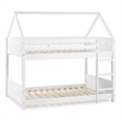 Linon Merritt Wood Youth Twin Bunkbed with Guard Rail on Top in White