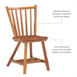 Linon Reedhaven Set of 2 Windsor Back Side Chairs in Medium Oak Brown Beechwood