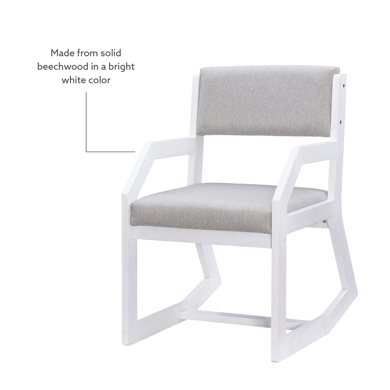 Linon Warley Solid Wood Commercial Grade Two Position Sled Base Chair in White