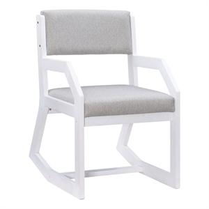 Linon Warley Solid Wood Commercial Grade Two Position Sled Base Chair in White