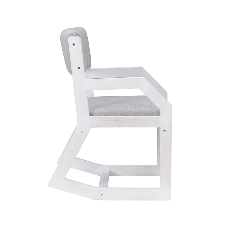 Linon Warley Solid Wood Commercial Grade Two Position Sled Base Chair in White