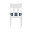 Linon Walcott Set of 2 Slat Back Dining Chairs Faux Leather Seats in White Wood