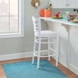 Linon Ederlee Commercial Grade Set of Two Barstools in Crisp White Solid Wood