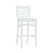Linon Ederlee Commercial Grade Set of Two Barstools in Crisp White Solid Wood
