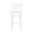 Linon Ederlee Commercial Grade Set of Two Barstools in Crisp White Solid Wood