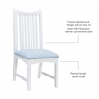 Linon Maldon Set of Two Slat Back Side Chairs Blue Padded Seats in White Wood