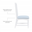 Linon Maldon Set of Two Slat Back Side Chairs Blue Padded Seats in White Wood