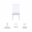 Linon Maldon Set of Two Slat Back Side Chairs Blue Padded Seats in White Wood