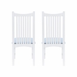 Linon Maldon Set of Two Slat Back Side Chairs Blue Padded Seats in White Wood