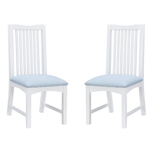 linon maldon solid wood upholstered set of two side chairs in white