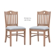 Linon Leckford Set of Two Padded Seat Slat Back Dining Chairs in Natural Wood