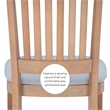 Linon Leckford Set of Two Padded Seat Slat Back Dining Chairs in Natural Wood