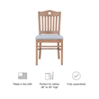 Linon Leckford Set of Two Padded Seat Slat Back Dining Chairs in Natural Wood