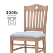 Linon Leckford Set of Two Padded Seat Slat Back Dining Chairs in Natural Wood