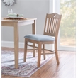 Linon Leckford Set of Two Padded Seat Slat Back Dining Chairs in Natural Wood