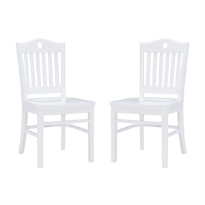 linon leckford solid wood set of two chairs in white