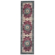 Linon Washable Adams Polyester 2'x8' Rug in Ivory