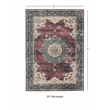 Linon Washable Adams Polyester 5'x7' Rug in Ivory