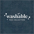 Linon Washable Madi Polyester 2'x3' Rug in Teal Blue