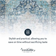 Linon Washable Madi Polyester 2'x3' Rug in Teal Blue