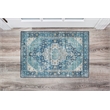 Linon Washable Madi Polyester 2'x3' Rug in Teal Blue