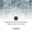 Linon Washable Madi Polyester 2'x8' Rug in Teal Blue