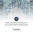 Linon Washable Madi Polyester 2'x8' Rug in Teal Blue