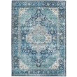 Linon Washable Madi Polyester 3'x5' Rug in Teal Blue