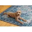 Linon Washable Madi Polyester 5'x7' Rug in Teal Blue