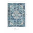 Linon Washable Madi Polyester 5'x7' Rug in Teal Blue