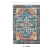 Linon Washable Langley Polyester 5'x7' Rug in Teal Blue