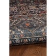 Linon Washable Buford Polyester 5'x7' Rug in Teal Blue