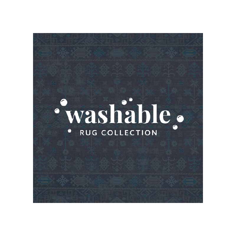 Linon Washable Colson Polyester 2'x3' Rug in Red