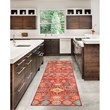 Linon Washable Colson Polyester 2'x8' Rug in Red