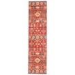 Linon Washable Colson Polyester 2'x8' Rug in Red