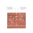 Linon Washable Colson Polyester 2'x8' Rug in Red