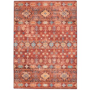 Linon Washable Colson Polyester 3'x5' Rug in Red