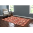 Linon Washable Colson Polyester 5'x7' Rug in Red