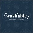 Linon Washable Declan Polyester 5'x7' Rug in Blue