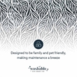 Linon Washable Kai Polyester 2'x8' Rug in Ivory and Black