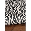 Linon Washable Kai Polyester 2'x8' Rug in Ivory and Black