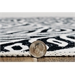 Linon Washable Kai Polyester 2'x8' Rug in Ivory and Black