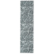 Linon Washable Kai Polyester 2'x8' Rug in Ivory and Black