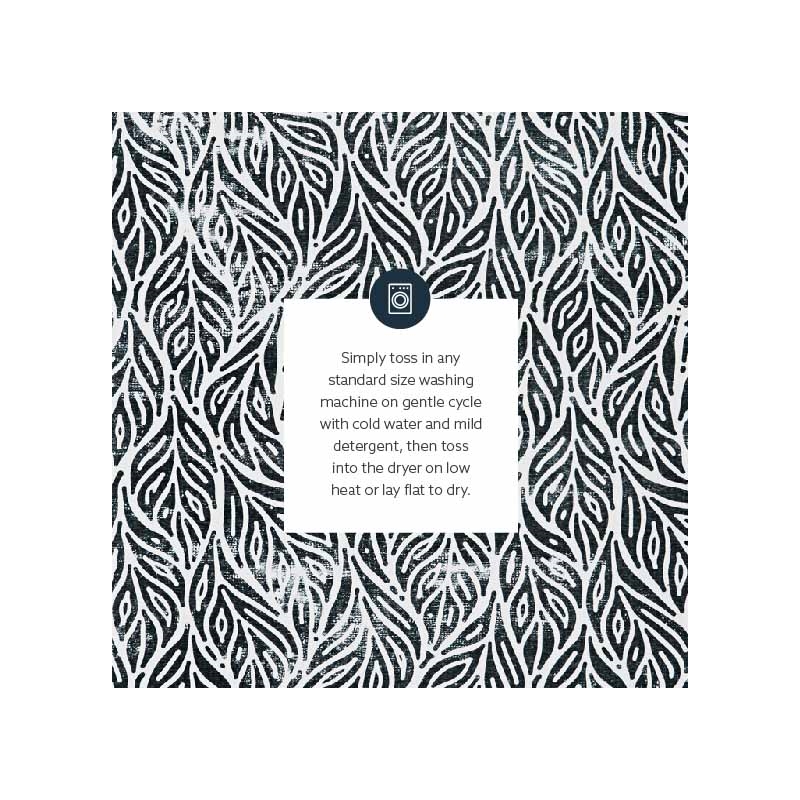 Linon Washable Kai Polyester 2'x8' Rug in Ivory and Black