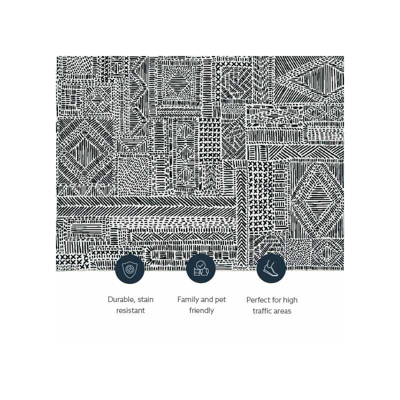 Linon Washable Kylen Polyester 2'x8' Rug in Ivory